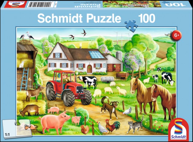 Otroška sestavljanka puzzle 100 delni Schmidt Kmetija