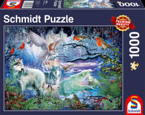 Sestavljanka puzzle 1000 delna Schmidt Volkovi v zimi